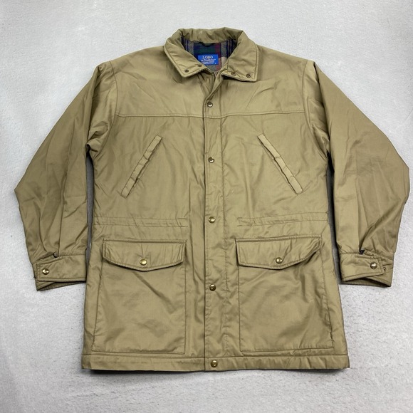 Pendleton Other - VTG Lobo By Pendleton Jacket Mens Large Beige Full Zip Flannel Lined Thinsulate
